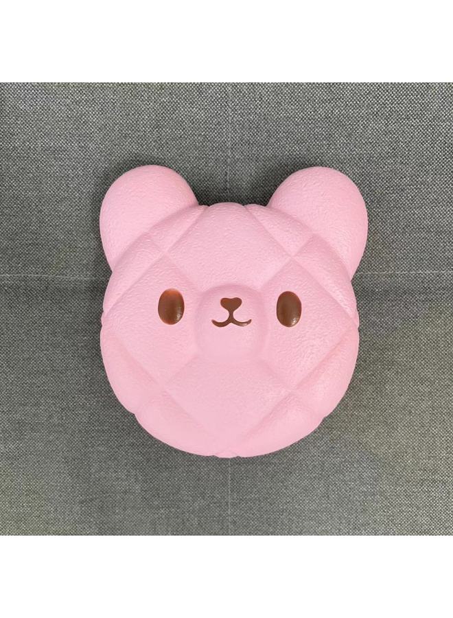 Large Bear Biscuit Slow Rebound Cute Bear Head PineFor Apple Bag Matcha Green Decompression Toy Squishy-Color:Wheat Flavor Bear Cake  - Image 4