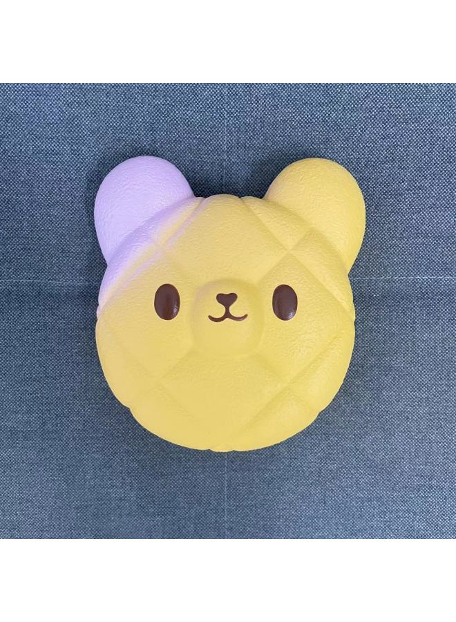 Large Bear Biscuit Slow Rebound Cute Bear Head PineFor Apple Bag Matcha Green Decompression Toy Squishy-Color:Wheat Flavor Bear Cake  - Image 1