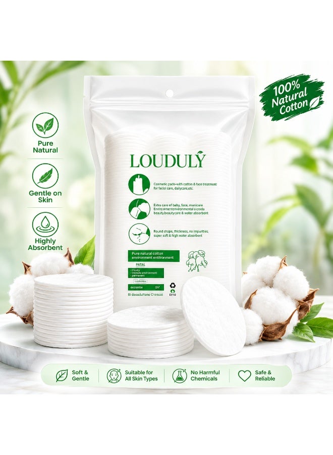 201 Pcs Premium Cotton Makeup Remover Pads, 100% Pure Cotton Facial Cleansing Pads, Soft Quilted Cotton Rounds for Makeup Removal, Toner, Nail Polish Remover, Skincare & Daily Beauty Routine - Image 1