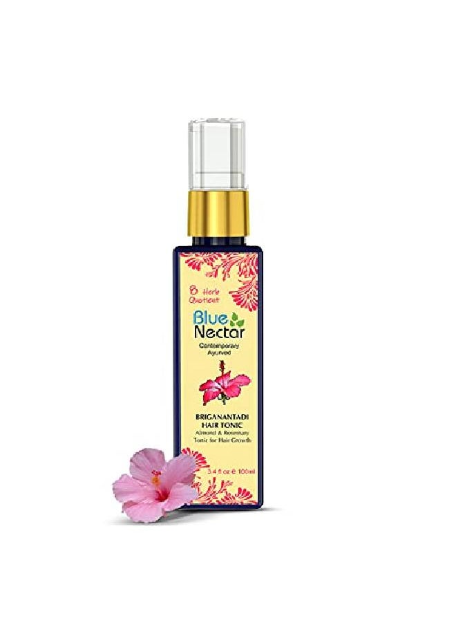 Blue Nectar Hair Growth Serum With Rosemary Oil For Hair Growth. Hair Tonic With Hair Fall Control Oil For Smooth Styling (8 Herbs100 Ml)  - Image 1