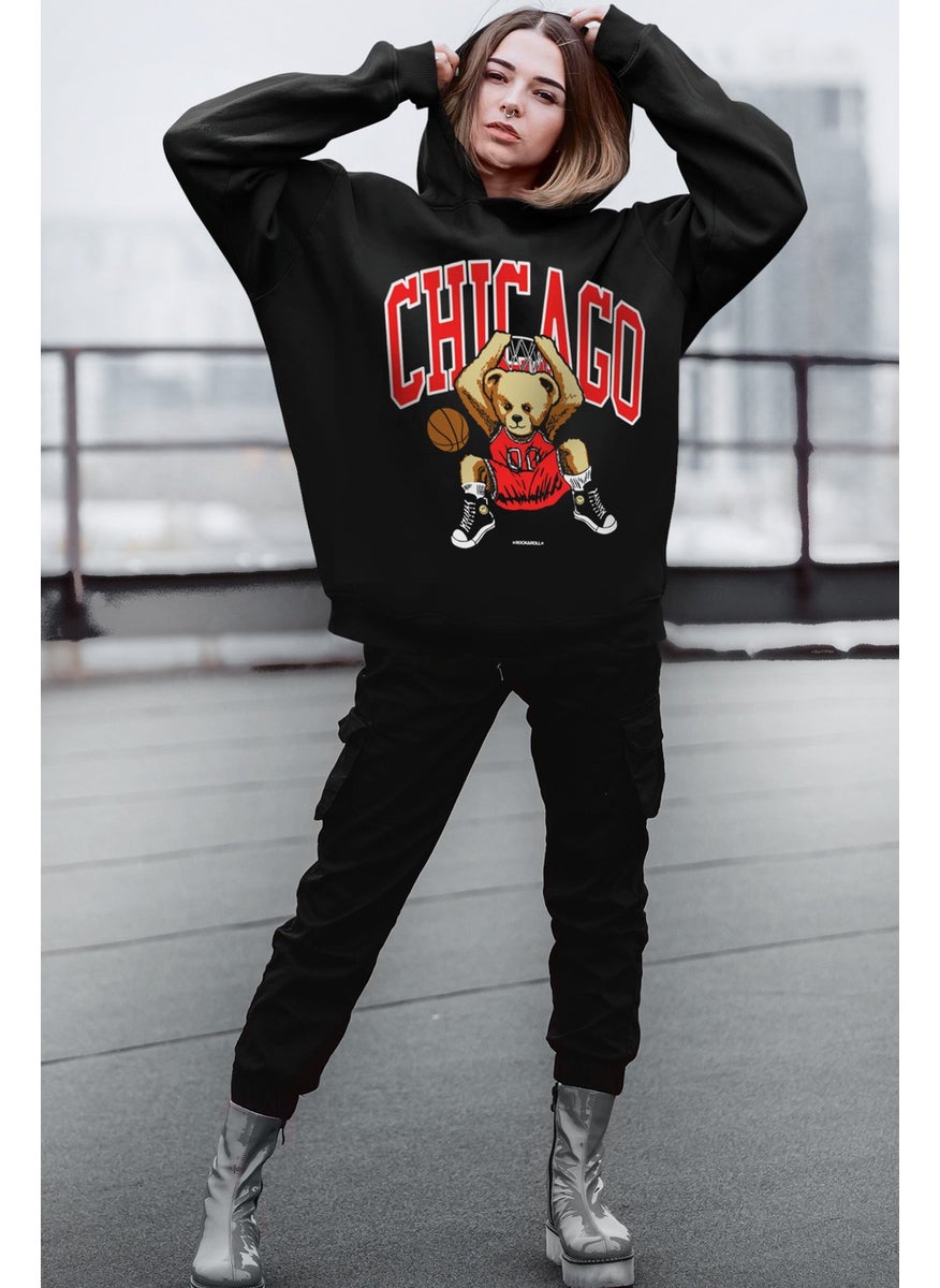 Chicago Basket Black Oversize Hooded Thick Men's Sweatshirt - pzsku/ZA7F082FFE787303C7C01Z/45/_/1725790006/aa898ef7-7aa0-46ca-ab11-4b1e1f47f134