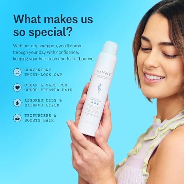 GIMME Beauty Dry Shampoo - For All Hair Types, Including Blonde - With Biotin, Aloe Vera & Keratin - Sulfate & Paraben Free with Sun Protection - Lavender Calm Renewal - Image 3