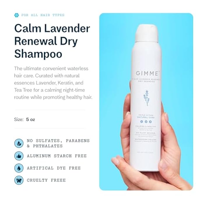 GIMME Beauty Dry Shampoo - For All Hair Types, Including Blonde - With Biotin, Aloe Vera & Keratin - Sulfate & Paraben Free with Sun Protection - Lavender Calm Renewal - Image 2