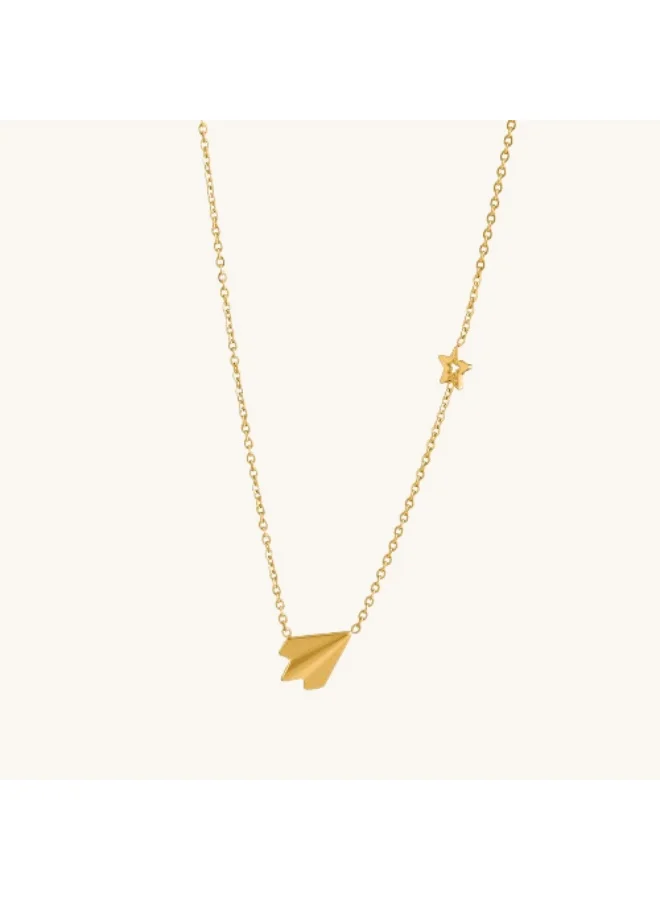 بالموناس PALMONAS 18k Gold Tone Plated Simple Chain Necklace with Star Charm
 for Women
