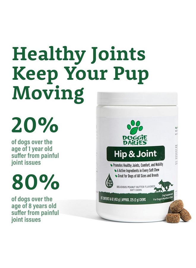 Doggie Dailies - Doggie Dailies Glucosamine for Dogs - 225 Chews - Joint Supplement for Dogs of All Breeds & Sizes - Hip and Joint Supplement for Dogs - Premium Glucosamine and Chondroitin for Dogs (Peanut Butter) - Image 1