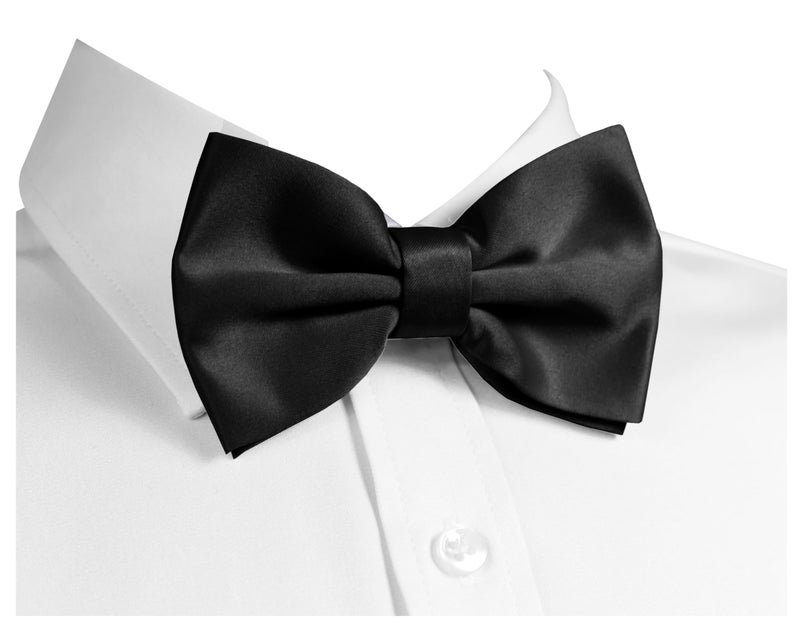 trilece Black Bow Ties for Men - Men's Solid Pre-tied Clip on Bowties for Formal Wear - Adjustable Bow Tie - Bow ties for Woman (Black) - Image 2