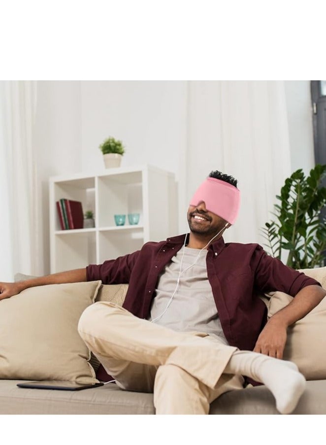 Generic Headache Relief Hat Cold Hot Therapy Headache Relief Cap for Puffy EyesTension Sinus & Stress Relief Pink - Image 2