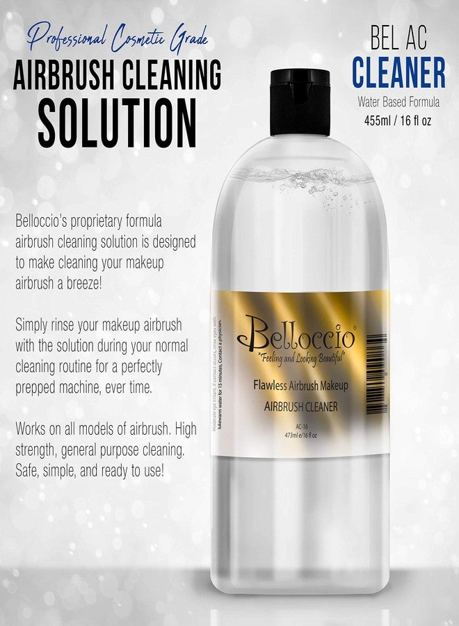 Belloccio 16 Ounce Bottle of Belloccio Makeup Airbrush Cleaner - Fast Acting Cleaning Solution, Quickly Cleans Flushes Out Airbrush Makeup Foundation, Blush, Highlighter - Clean Cosmetic Makeup Brushes, Paint - Image 2