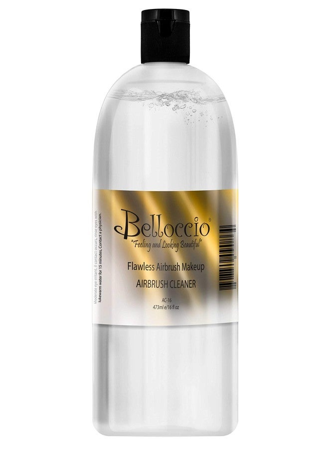 Belloccio 16 Ounce Bottle of Belloccio Makeup Airbrush Cleaner - Fast Acting Cleaning Solution, Quickly Cleans Flushes Out Airbrush Makeup Foundation, Blush, Highlighter - Clean Cosmetic Makeup Brushes, Paint - Image 1