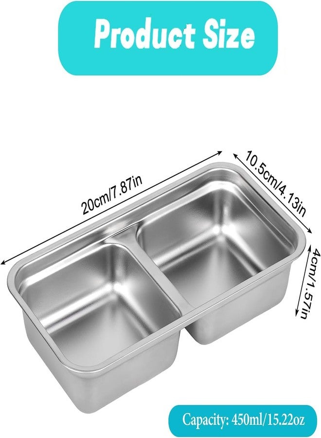 Kyraton Stainless Steel Bento Boxes, 900ML - 2 Compartments Food Storage Containers Snack Boxes with Leakproof Lids, Divided Meal Prep Lunch Box Grab & Go Snack Container, Airtight - Image 4