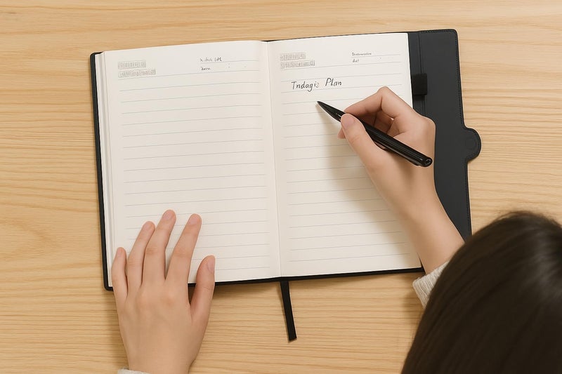 Schmick A5 Journal Notebook Diary for Men Women | Office Journal Diary Notebook with Magnetic Flip Lock and Mobile Holder Pocket (200 Ruled Pages, 6 x 8.5 Inches, 80 GSM) (Round Mag. Black) - Image 3
