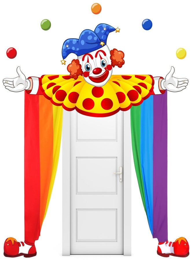 Mindsoft زينة حفلات السيرك الكرنفالي من Mindsoft، 3 قطع، ديكور عيد ميلاد مهرج السيرك، لافتة باب مهرج مهرج، خلفية دعائم صور معلقة، مظلة ترحيب بالكرنفال، ديكور حفلات عيد الميلاد (متعدد الألوان، نمط مشرق) - Image 1