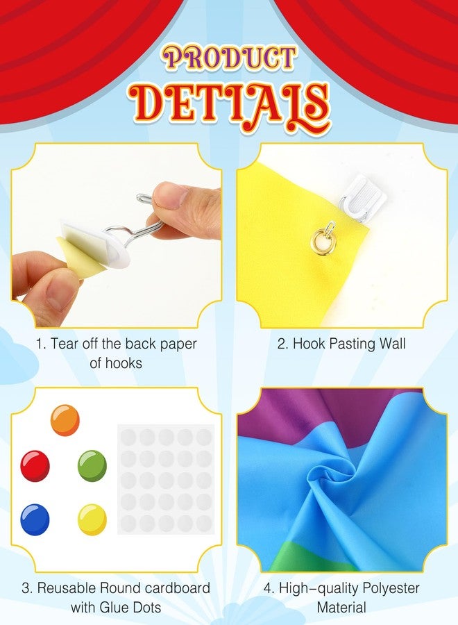 Mindsoft زينة حفلات السيرك الكرنفالي من Mindsoft، 3 قطع، ديكور عيد ميلاد مهرج السيرك، لافتة باب مهرج مهرج، خلفية دعائم صور معلقة، مظلة ترحيب بالكرنفال، ديكور حفلات عيد الميلاد (متعدد الألوان، نمط مشرق) - Image 4