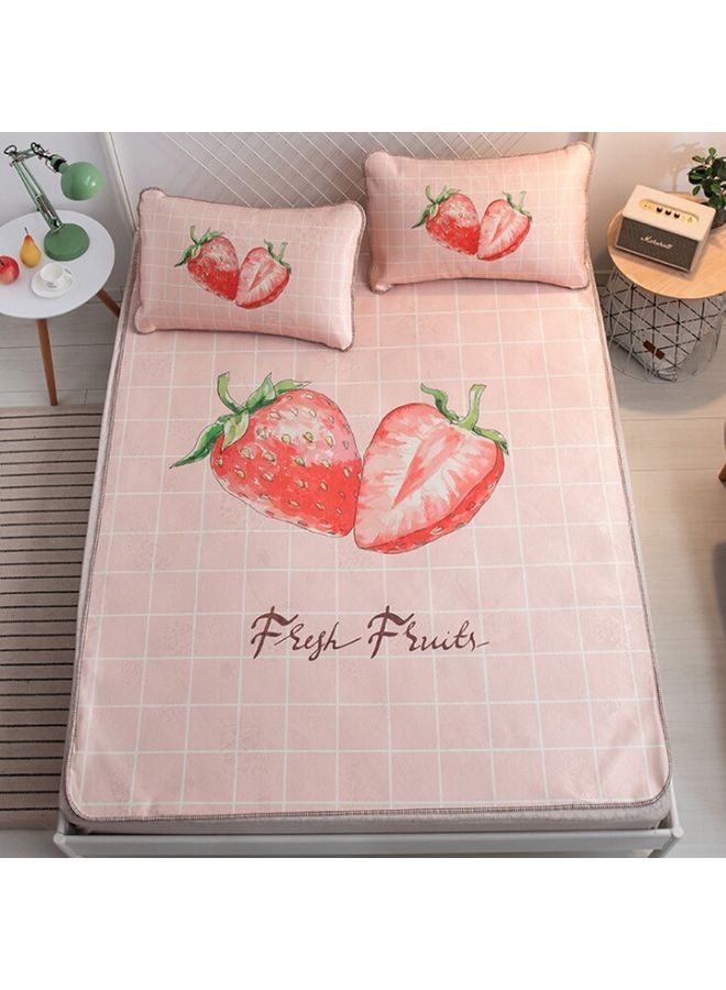 NIBEMINENT Strawberry Design Bed Mat Set combination Multicolour 150x200cm