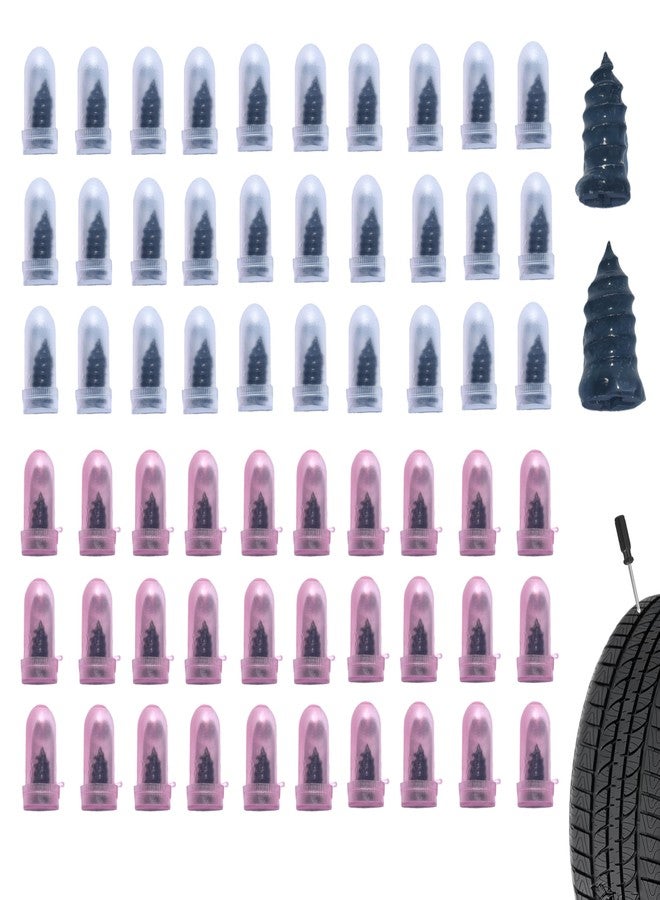 Bawkars 60 PCS Tire Repair Rubber Nail, Vacuum Tire Repair Kits Spiral Rubber Screws, Fast Self-Service Tool for Car, Truck, Motorcycle, Tractor Tire Puncture Repair (Black) - Image 1