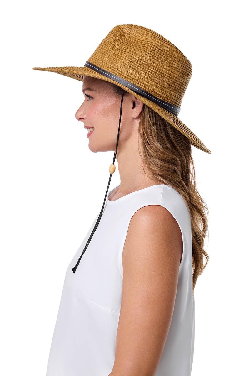 Coolibar Women's Sun Hat with Chin Cord - UPF 50+ Sun Protection - Tempe in Tan - Image 3