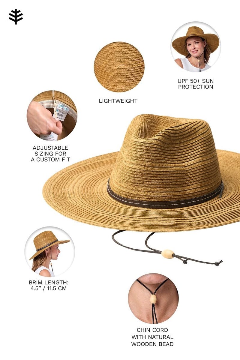 Coolibar Women's Sun Hat with Chin Cord - UPF 50+ Sun Protection - Tempe in Tan - Image 5