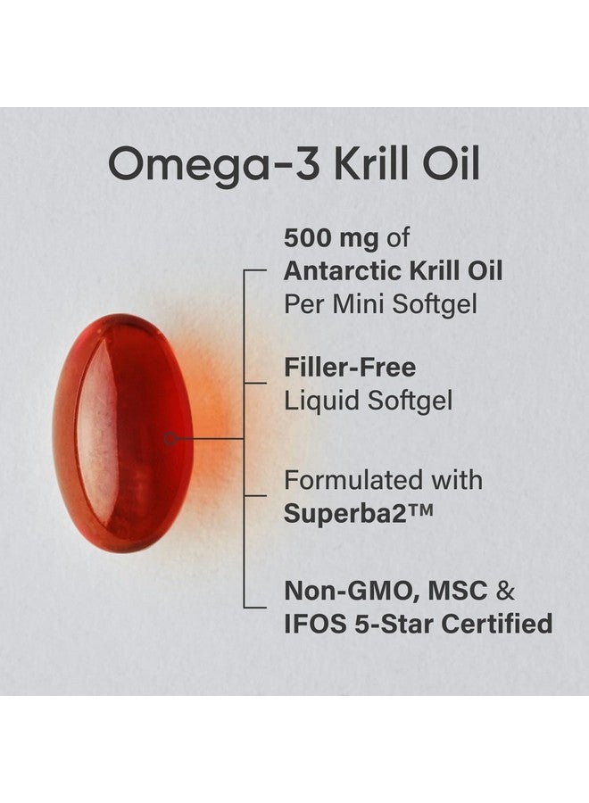 SPORTS RESEARCH Sports Research Antarctic Krill Oil Omega 3 Mini-Softgels 500mg with Phospholipids, Choline & Astaxanthin - Sustainably Sourced, Non-GMO Verified & Gluten Free - 120 Softgel Capsules  - Image 2