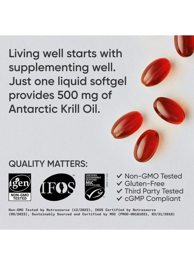 SPORTS RESEARCH Sports Research Antarctic Krill Oil Omega 3 Mini-Softgels 500mg with Phospholipids, Choline & Astaxanthin - Sustainably Sourced, Non-GMO Verified & Gluten Free - 120 Softgel Capsules  - Image 4