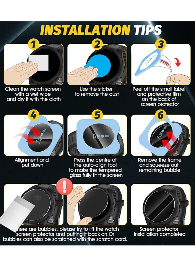 SUNDAREE - 2 Pack Huawei Watch GT5/GT5 Pro  46MM Screen Protector, Tempered Glass with Alignment Stickers, Scratch-Resistant, HD, Ultra-Thin, Easy to Install, Full Coverage Protection for 46mm Watch - Image 1