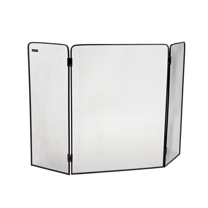 Mind Reader Mind Reader 3Panel Fireplace Screen Folding Indoor Outdoor Stand Alone Metal Mesh 2625L x 025W x 24H Black  - Image 1