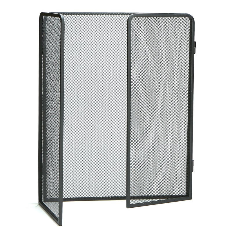 Mind Reader Mind Reader 3Panel Fireplace Screen Folding Indoor Outdoor Stand Alone Metal Mesh 2625L x 025W x 24H Black  - Image 5