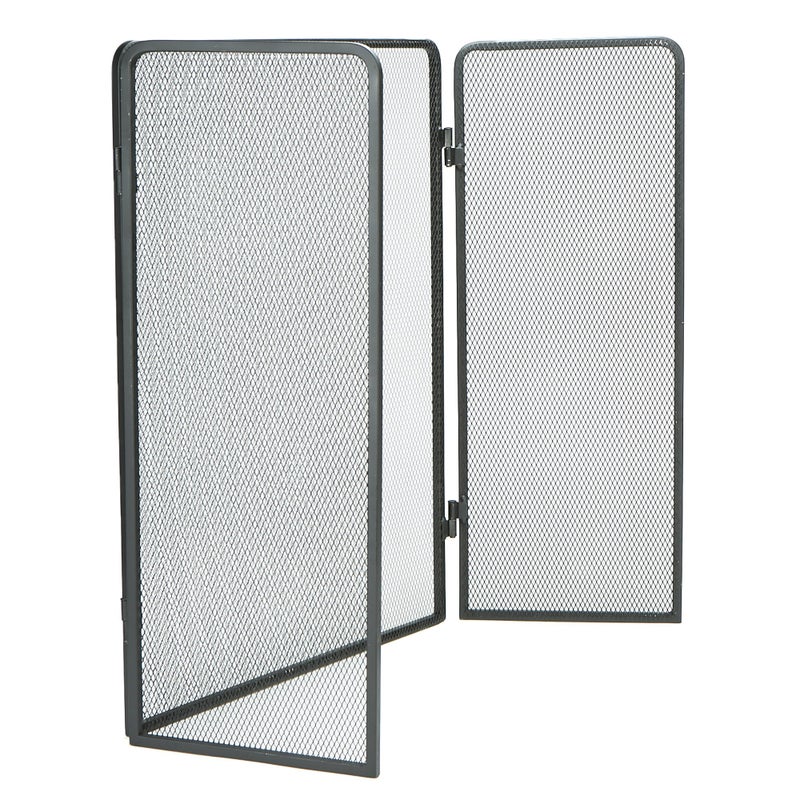 Mind Reader Mind Reader 3Panel Fireplace Screen Folding Indoor Outdoor Stand Alone Metal Mesh 2625L x 025W x 24H Black  - Image 4