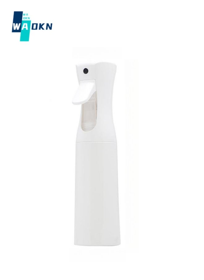WAOKN - Continuous Spray Bottle (300ml) Ultra-Fine Water Mist Plastic Sprayer - For Disinfection, Hair Styling, Cleaning, Salon, Botanical, Essential Oil Fragrance and More - White - Image 1