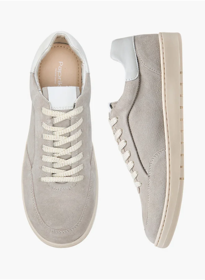 بابريكا Panelled Sneakers with Lace-Up Closure