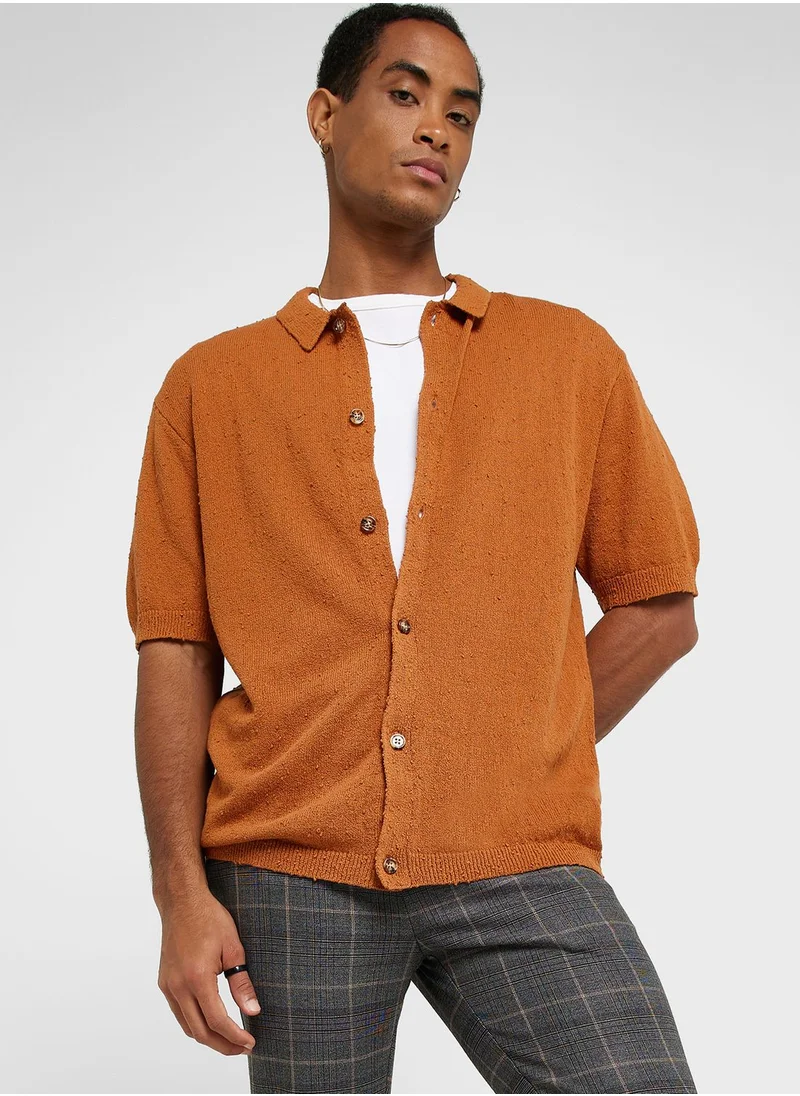 TOPMAN Textured Relaxed Fit Shirt