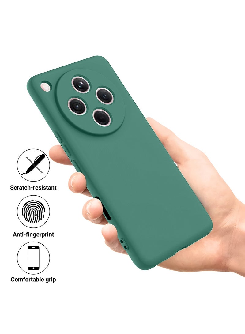 دبليو تيك غطاء جراب سيليكون سائل ناعم ممتاز من Oppo Find X8 Pro 5G 2024 - أخضر غامق - Image 2