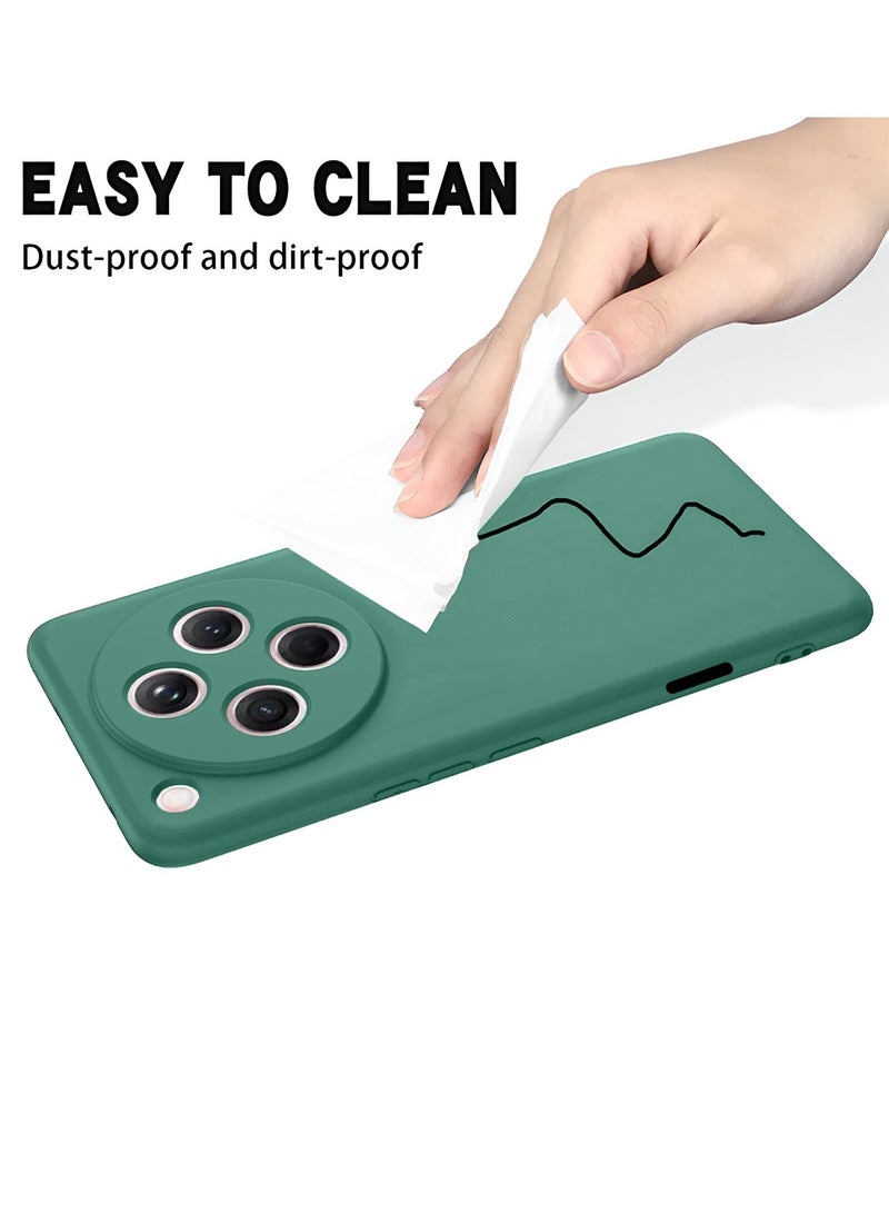 دبليو تيك غطاء جراب سيليكون سائل ناعم ممتاز من Oppo Find X8 Pro 5G 2024 - أخضر غامق - Image 5