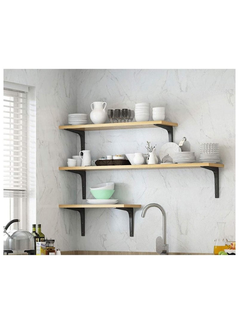 2 PCS Heavy Duty Iron Wall Shelf Bracket - 4 x 4 Inch Matte Black Decorative Joint Angle Support for Home & Office - Stylish & Durable Storage Solution - Image 5