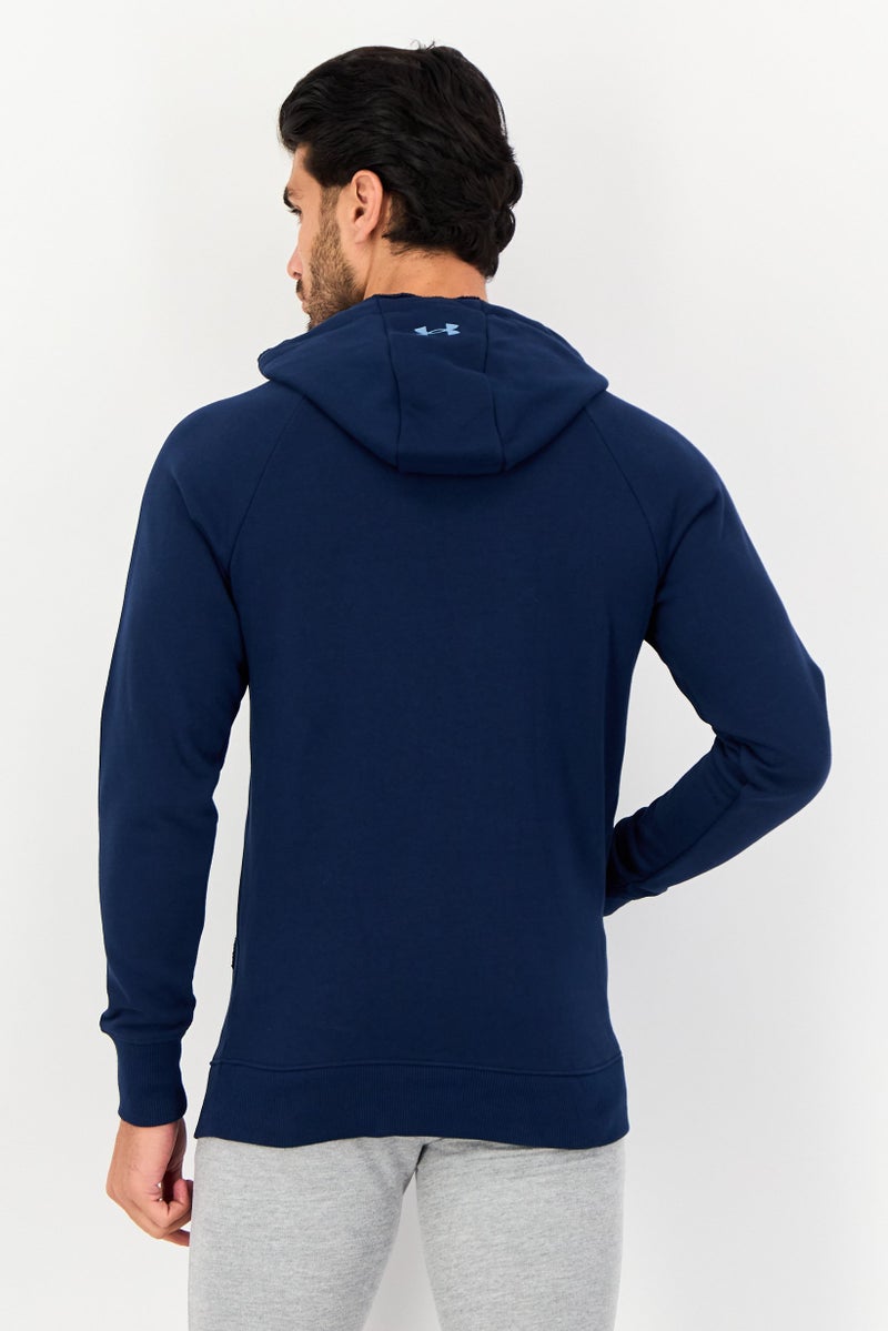 UNDER ARMOUR Men Loose Fit Outdoor Hoodie, Navy BLue - Image 3
