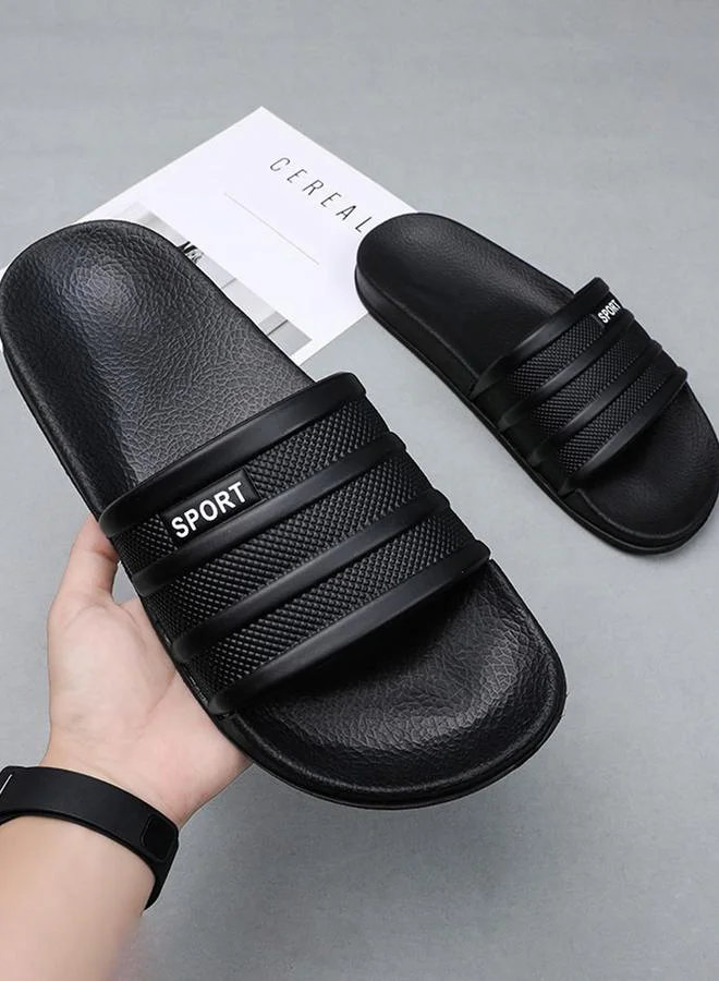 Take Two Men Black Slide Sandals