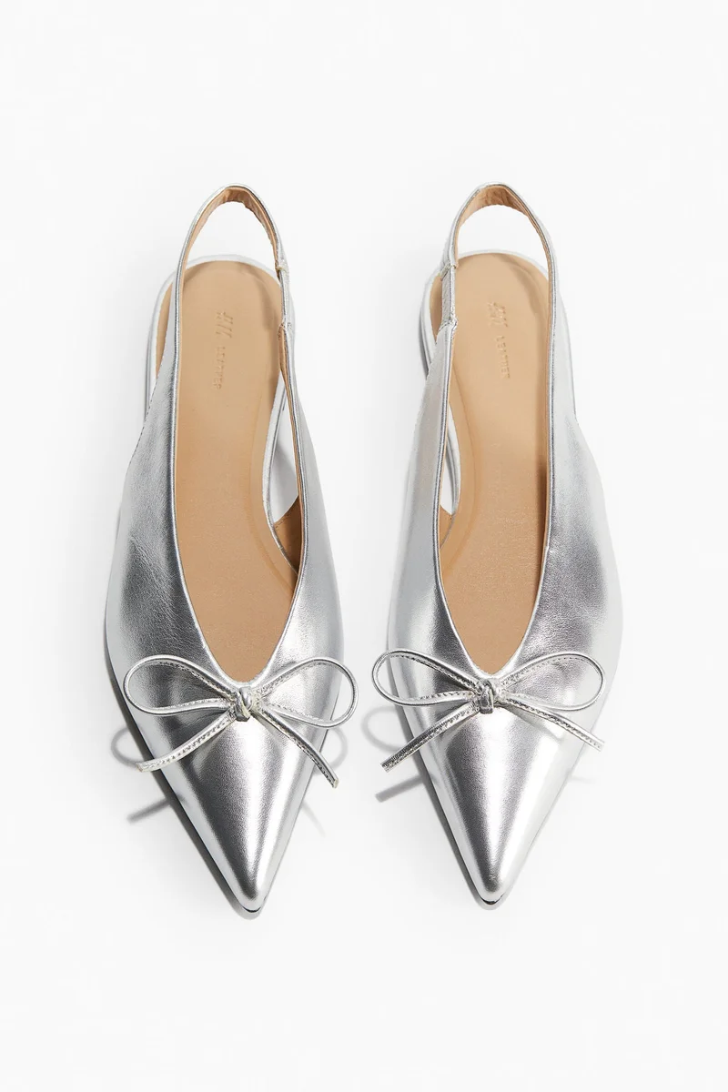 H&M Leather slingback ballet pumps