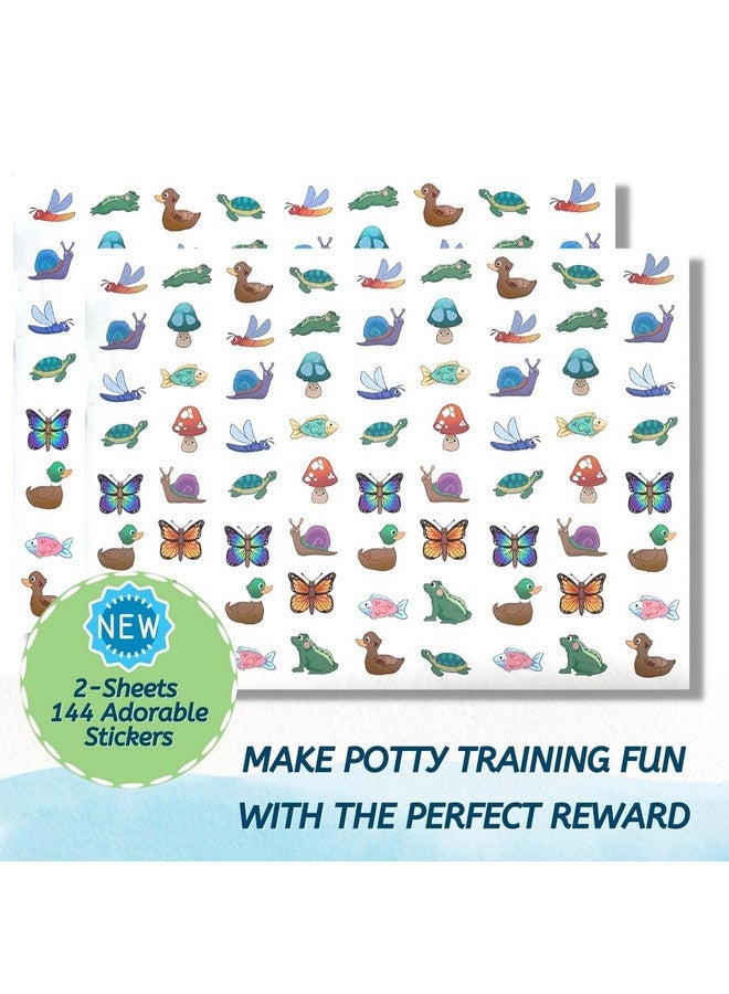 POTTY TIME Potty Training Sticker Chart Reward Their Efforts Fosters Fun & Independence Includes 4Weekly Pond Themed Charts & 144 Easy To Peel Stickers Usa Made From Creators Of Potty Watch - Image 2
