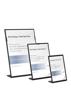 Eckek Eckek  ABS Plastic Sign Holder，Menu Displays L Shape Sign Stand  - Image 1