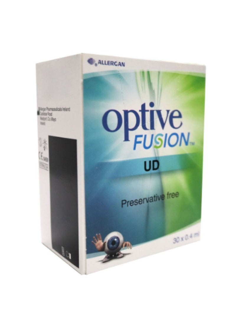 OPTIVEUD - Optive Fusion UD 0.4ml Unit Dose Vials, Artificial Tears For Dry Eyes Pack of 30's - Image 1