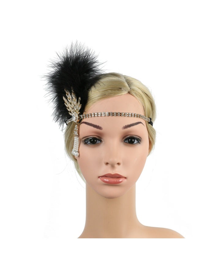 1920s Feather Headwear, Rhinestone Headpiece, Roaring 20s Great Gatsby Headpiece Hair Accessories for Women - Image 5