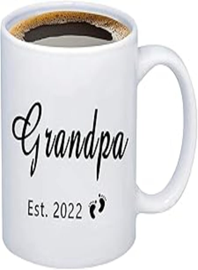 MBMSO Grandparent Announcement Gifts Grandma and Grandpa Mugs Est 2021 New Grandparents to be Gifts Reveal Present Baby Showers Grandmother and Grandfather Gifts (MBM2161Grandpa Est.2022)