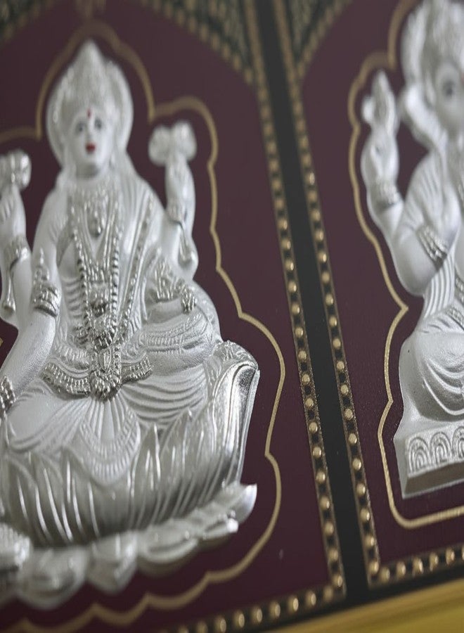 ARTSMINE Pure 999 Silver Trimurti Table Top & Wall Frame – Ganesh Lakshmi Saraswati Design|Certified Silver Art|Premium Finish|Table Top & Wall Mount – 1 × Unit - Image 5