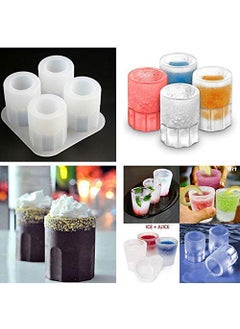 PAVITYAKSH PAVITYAKSH ICE Glass Mold Silicone Ice Shot Glass Maker 4 Cup Shape Cube DIY Molds Trays Freeze Mold Icing Box Chocolate Candy Mould Non Stick Tray Party Bar Tools Mold.  - Image 4