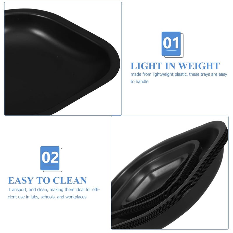 30pcs Plastic Weighing Dishes Set Black Mini, Medium, Large Weigh Boats for Lab Scale, Powder Measuring, Food Sample Trays for Accurate Measurement in Laboratory and Jewelry Making - Image 3
