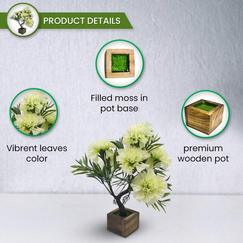 DecoreBugs Artificial Flower Tree Bonsai with Wooden Pot for Indoor Home Office Décor - Image 3