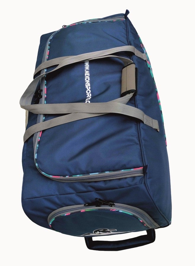 MEXON Professional Cricket Kit Bag with Tractor Wheels | Fully Padded (Navy Blue/Multicolor) - Image 5