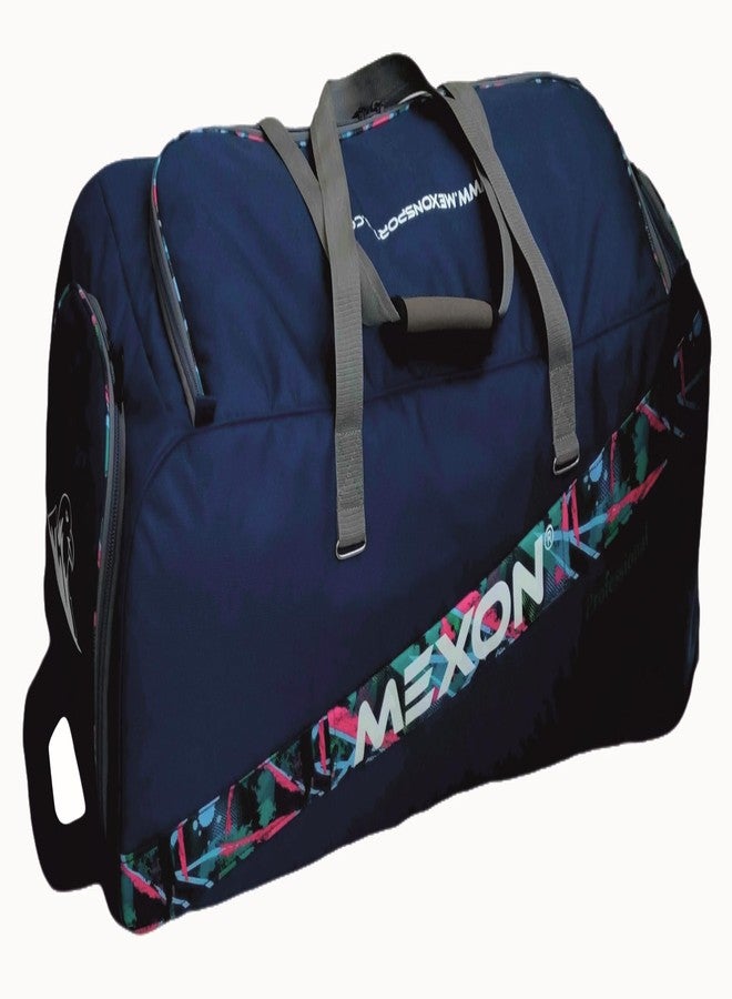 MEXON Professional Cricket Kit Bag with Tractor Wheels | Fully Padded (Navy Blue/Multicolor) - Image 3