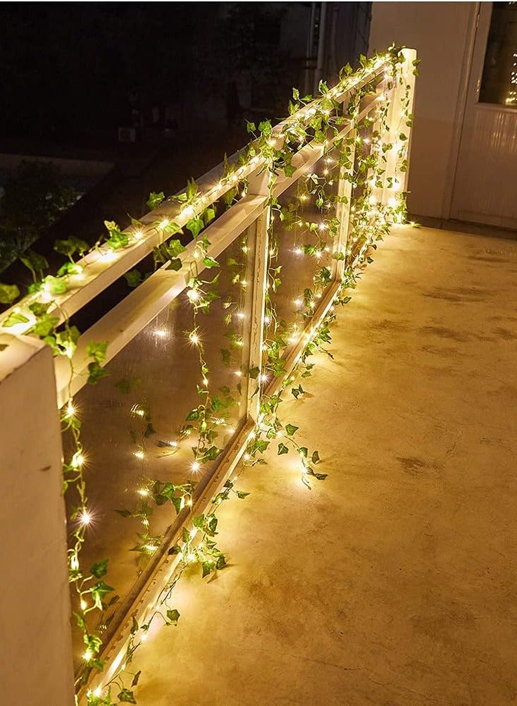 Rattan String Lights Outdoor 100 Led 32.8 FT Realistic Plants String Lights LED Decorative Lights Garland Vines with Lights for Bedroom/Home/Festival/ Wedding /Party Decoration (Battery powered)