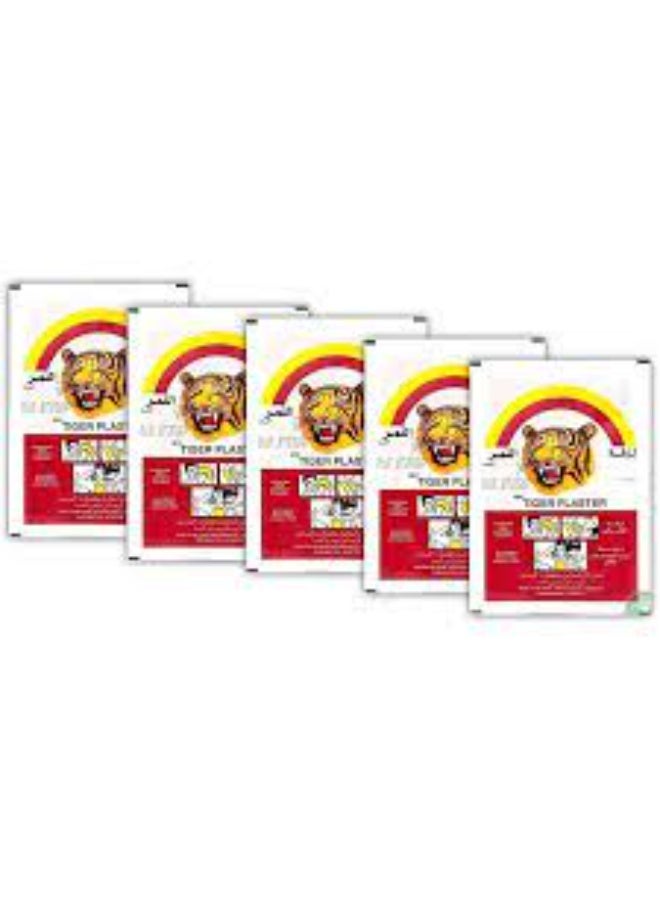 TIGER New Tiger Plaster Temporarily relief of minor muscular and rheumatoid arthritis , simple backache - Pack of 5