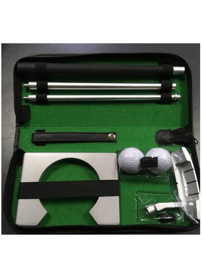 Generic Mini Golf Training Aids Indoor Golf Ball Holder Golf Putter Putting Practice Kit Golfer Training Set With Portable Case For Beginners Professionals - Image 2